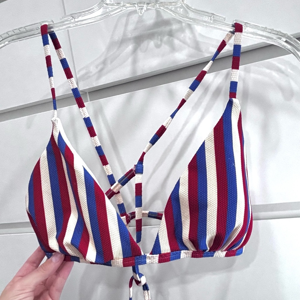 Shade & Shore Multicolor Striped Bikini Top
